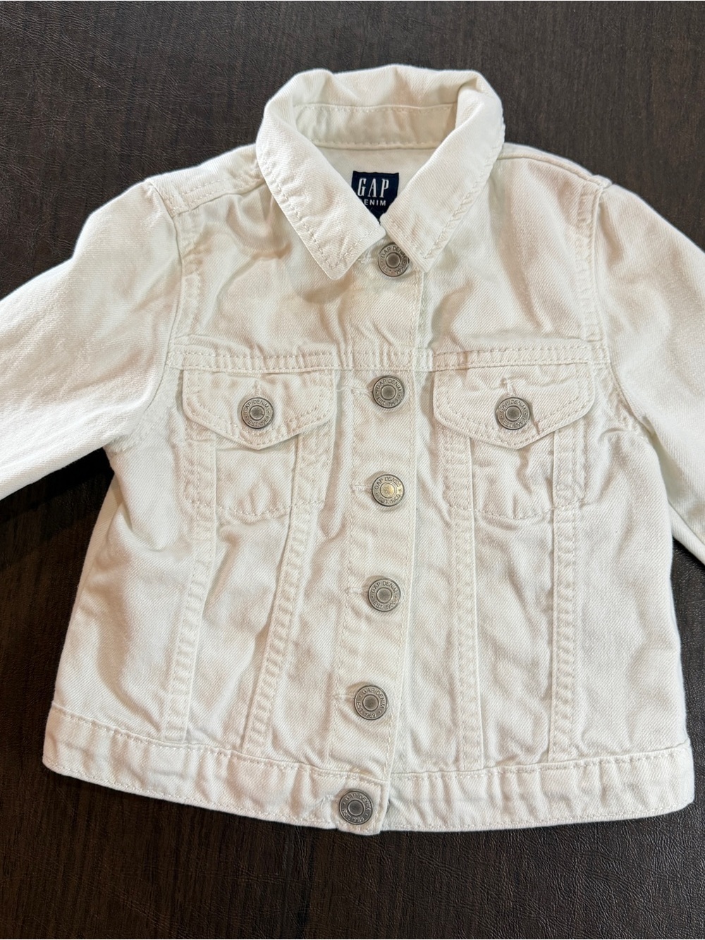 GAP Kids White Denim Button up Jacket Sz 4